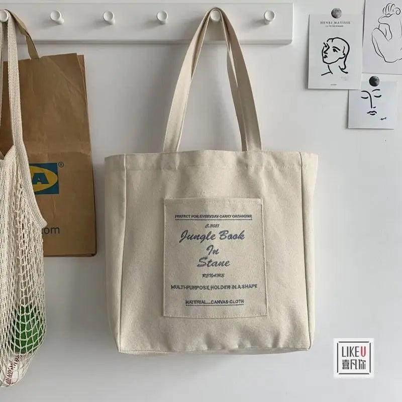Jungle Book Canvas Shoulder Bag for Women Casual Handbag Tote