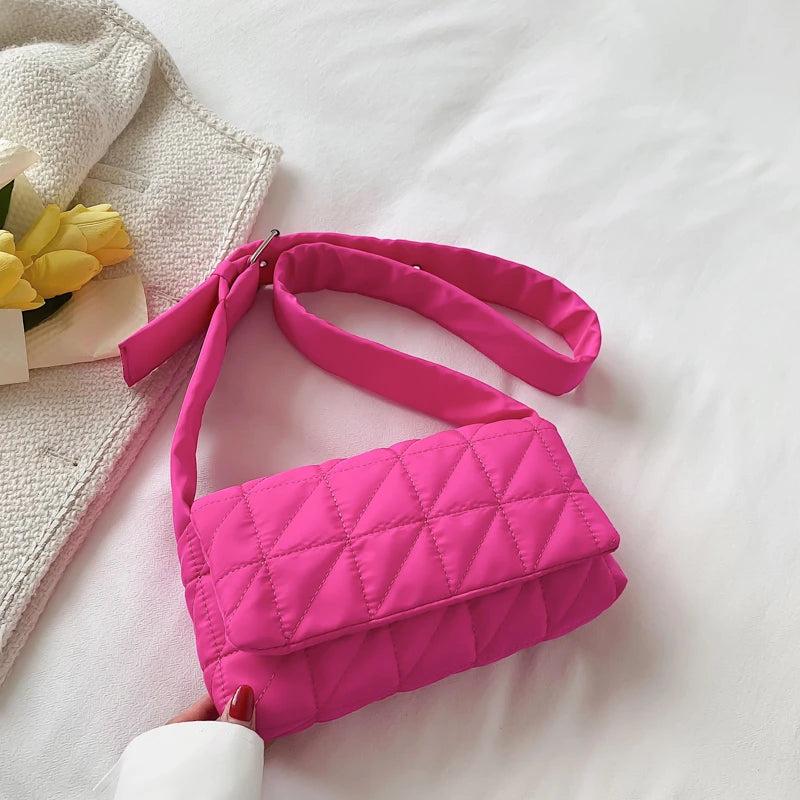 Quilted Shoulder Bag Space Cotton Handbag Women Shoulder Tote Bag