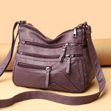 Vintage Leather Shoulder Bag Classic Messenger Pack Brown