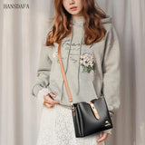 3-Layer Bucket Crossbody Bag Small Shoulder Messenger Purse Handbag