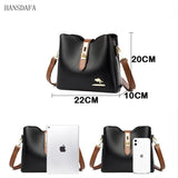 3-Layer Bucket Crossbody Bag Small Shoulder Messenger Purse Handbag