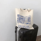Minimalist Pattern Printing Ladies Canvas Tote Bag for Girls