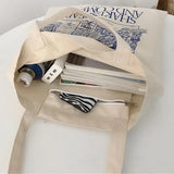 Minimalist Pattern Printing Ladies Canvas Tote Bag for Girls