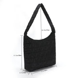 Shoulder Tote Bag Cotton Soft Women Underarm Handbag Quilted Rhombus Pattern