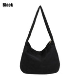 Large Capacity Warm Plaid Shoulder Bag for Women Lightweight Down Cotton