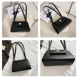 Retro Women Small Square Shoulder Bag Red Wine PU Leather Tote Purse Handbag