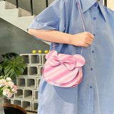 Cartoon Bowknot Crossbody Bag for Kids, PU Leather Handbag