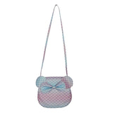 Cartoon Bowknot Crossbody Bag for Kids, PU Leather Handbag