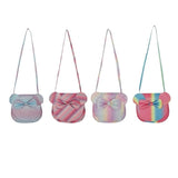 Cartoon Bowknot Crossbody Bag for Kids, PU Leather Handbag