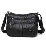 Soft Leather Shoulder Bag Multi-layer Crossbody Bag Small Red Handbag Purses