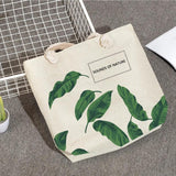 Monstera Print Tote Bag for Women Beach Travel