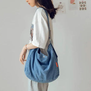 Harajuku High Capacity Shoulder Bag Retro Casual Female Tote Solid Phone Pack