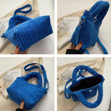 Corduroy Women's Bucket Shoulder Bag Nylon Crossbody Bags