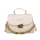 Women Textured Chain Shoulder Small Square Bag Handbags Tote Bag