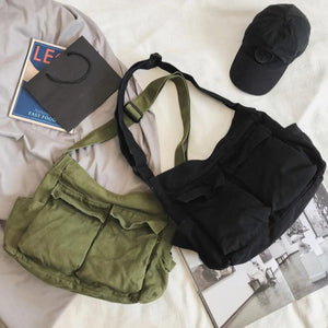Canvas Teen Girl Handbag Shoulder Bag Crossbody Purse