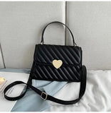 Embroidery Thread Quilted Crossbody Bag PU Leather Tote