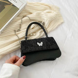 Vintage Women Chain Crossbody Bags Retro Butterfly Small Square Shoulder Bag