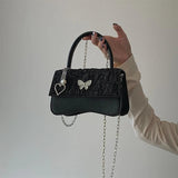 Vintage Women Chain Crossbody Bags Retro Butterfly Small Square Shoulder Bag