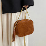 Tassel Ladies Handlbags Chain Female Commute Bag Casual Crossbody Bag