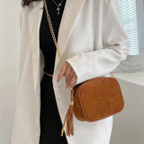 Tassel Ladies Handlbags Chain Female Commute Bag Casual Crossbody Bag