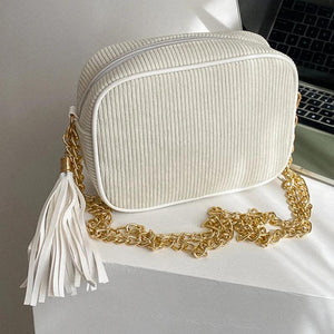 Tassel Ladies Handlbags Chain Female Commute Bag Casual Crossbody Bag