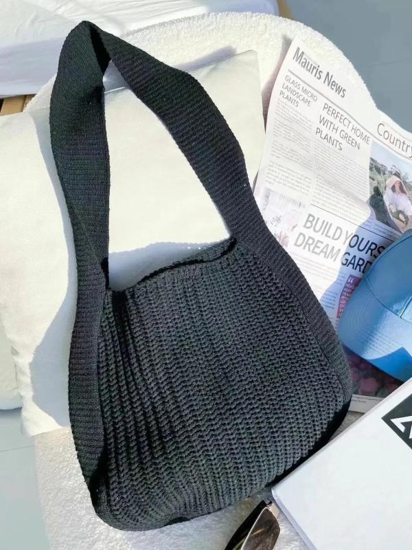 Knitted Handbags for Women Casual Shoulder Bag Top-Handle Bags