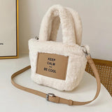 Casual Lightweight Crossbody Bag for Women - Letter Printed Satchel Tote