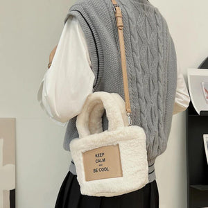Casual Lightweight Crossbody Bag for Women - Letter Printed Satchel Tote
