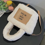 Casual Lightweight Crossbody Bag for Women - Letter Printed Satchel Tote