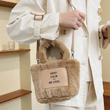 Casual Lightweight Crossbody Bag for Women - Letter Printed Satchel Tote