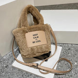 Casual Lightweight Crossbody Bag for Women - Letter Printed Satchel Tote