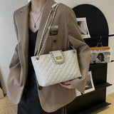 Plaid PU Leather Women Shoulder Bag Crossbody Bags Chain Strap Handbags
