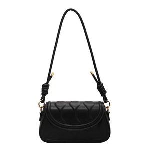 Solid Stripes Flap Hasp PU Leather Satchels Crossbody Bag