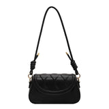 Solid Stripes Flap Hasp PU Leather Satchels Crossbody Bag