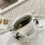Canvas Ladies Diagonal Cross Bag Girls Cartoon Print Small Handbags Shoulder Bag