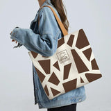 Canvas Shoulder Bag Daily Shopping Girls Tote Cotton Handbag Large School