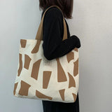 Canvas Shoulder Bag Daily Shopping Girls Tote Cotton Handbag Large School