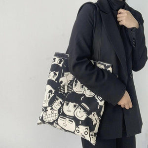 Large Canvas Shoulder Bag for Students