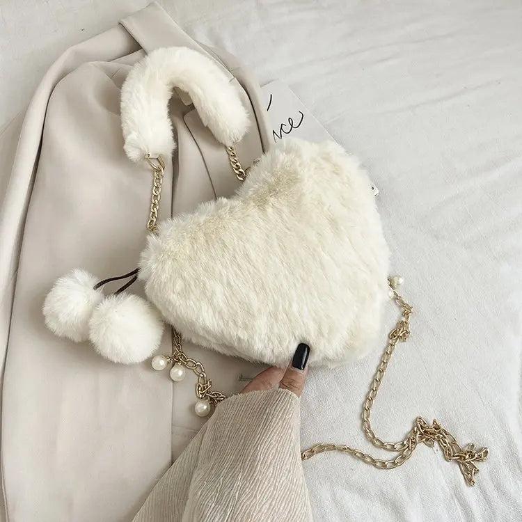 Women Heart-Shaped Chain Shoulder Bag Top Handbag Purse Totes