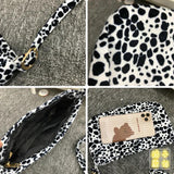 Shoulder Bags Women Cow Pattern Underarm Students All-match Style