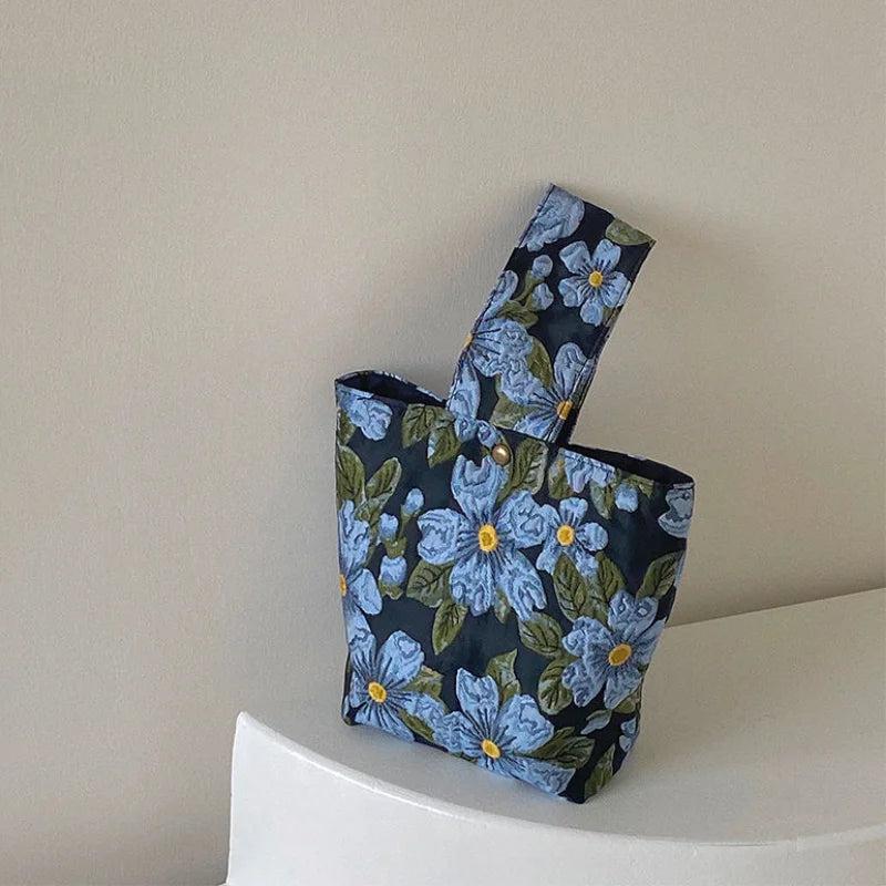 Summer Women's Retro Flower Shoulder Bag Jacquard Floral Handbags