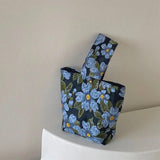 Summer Women's Retro Flower Shoulder Bag Jacquard Floral Handbags