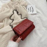 Women Chain Mini Flap Bag Crossbody Solid Brief Cover