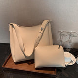 Hot Women Handbag 2 Pcs/set Large Capacity Female Shoulder Bags High PU Leather