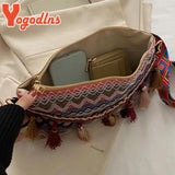 National Style Tassel Shoulder Bag Envelope Handbag Portable Totes