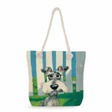 Schnauzer Golden Retriever Print Women Shoulder Bag Eco Reusable Dog Animal