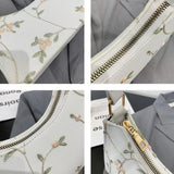 Lace Floral Shoulder Bag Square Handbag PU Leather Zipper All-match