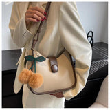 Solid PU Shoulder Bag Large Capacity Satchel Crossbody Lady Casual Messenger Bag
