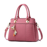 Women's PU Leather Shoulder Bag Tassel Handbag Crossbody Zipper Closure