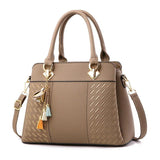 Women's PU Leather Shoulder Bag Tassel Handbag Crossbody Zipper Closure